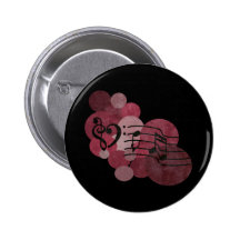 Music notes and polka dots – mauve / rose/ wine pin