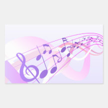 Music Notes Background Rectangular Sticker
