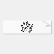 Music notes clef bumper sticker
