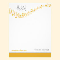 Music Notes Custom Flat Note Cards (gold) invitations
