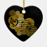 Music notes & gold polka dots ornament decoration