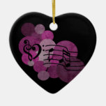 Music notes & pink polka dots ornament decoration