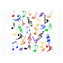 Music Notes Postcard - Multi