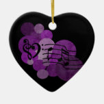 Music notes & purple polka dots ornament