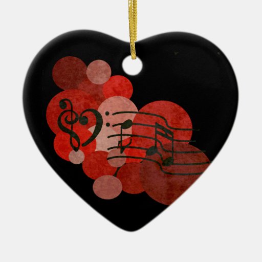 Music notes & red polka dots ornament decoration