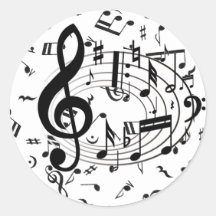 Music of the heart_ round sticker