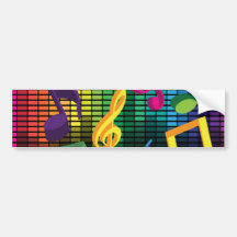 Music Party Background Bumper Stickers