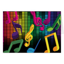 Music Party Background Greeting Cards