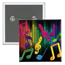 Music Party Background Pinback Button