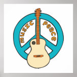 Music Peace Guitar Poster