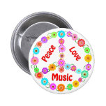 Music Peace Love Button