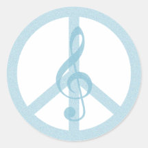 Music Peace Round Stickers