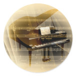 music_piano round stickers