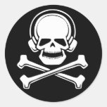 Music Pirate 1 Round Stickers