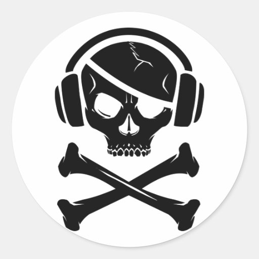 Music Pirate Piracy anti-riaa icon Round Sticker