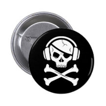 Music Pirate Piracy anti-riaa logo Button