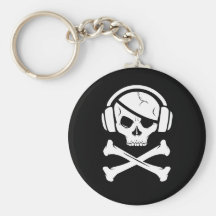 Music Pirate Piracy anti-riaa logo Key Chain