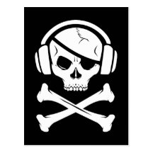 Music Pirate Piracy anti-riaa logo Postcards