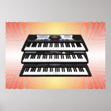 Music Poster: Three Keyboards: 3D Model