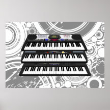 Music Poster: Three Keyboards: 3D Model