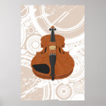 Music Poster: Violin 3D Model & Circles
