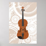 Music Poster: Violin 3D Model & Circles