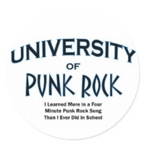 music-punk rock round sticker