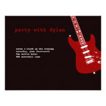 Music Rock Star Bar Mitzvah Reception Invitations
