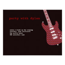 Music Rock Star Bar Mitzvah Reception Invites