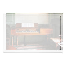 Music Room With Piano Stationery Design