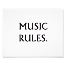 Music Rules black text Photograph