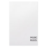Music Rules black text Stationery