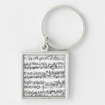 Music Score of Johann Sebastian Bach Key Chains