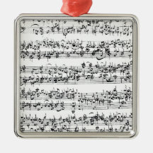 Music Score of Johann Sebastian Bach Christmas Ornaments