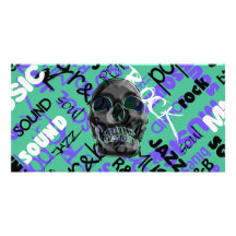 Music Skull Photo Greeting Card