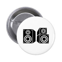 Music speaker pinback buttons