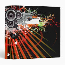Music Speakers In Flight With Laser Beams Binder