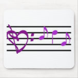 Music Staff Heart Mousepad