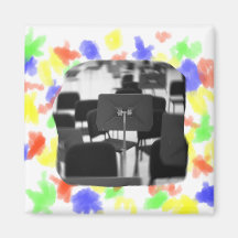Music Stand in Chairs spin zoom musical design Fridge Magnets