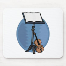 Music Stand With Violin and Blue Circle Mousepad