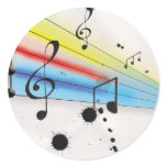 Music Round Stickers