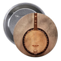 Music - String - Banjo Pinback Buttons