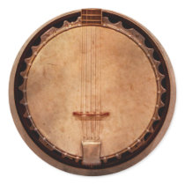 Music - String - Banjo Round Sticker