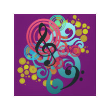 Music Swirl (purple) canvas print