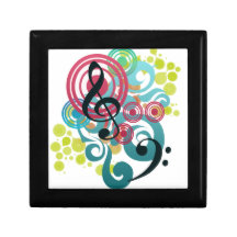 Music Swirl wooden gift and jewellery box Gift Box