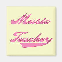 Music Teacher Pink Tshirts and Gifts Fridge Magnets