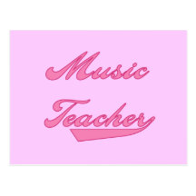 Music Teacher Pink Tshirts and Gifts Post Cards