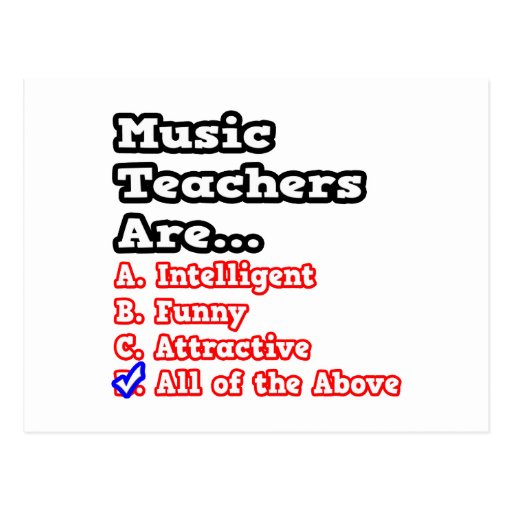 Music Teacher Quiz...Joke Postcards