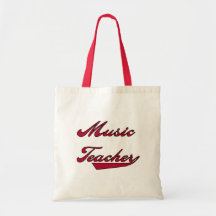 Music Teacher Red Tshirts and Gifts Canvas Bags