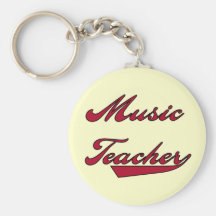 Music Teacher Red Tshirts and Gifts Key Chain